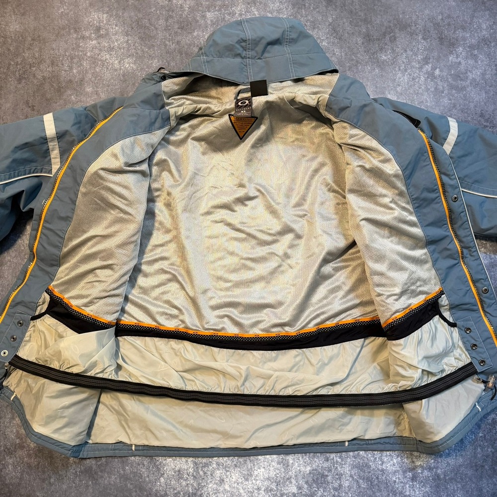 Vintage Oakley Software Mens XL Blue Hooded Shell Jacket Gorpcore Y2K Utility - Picture 11 of 14